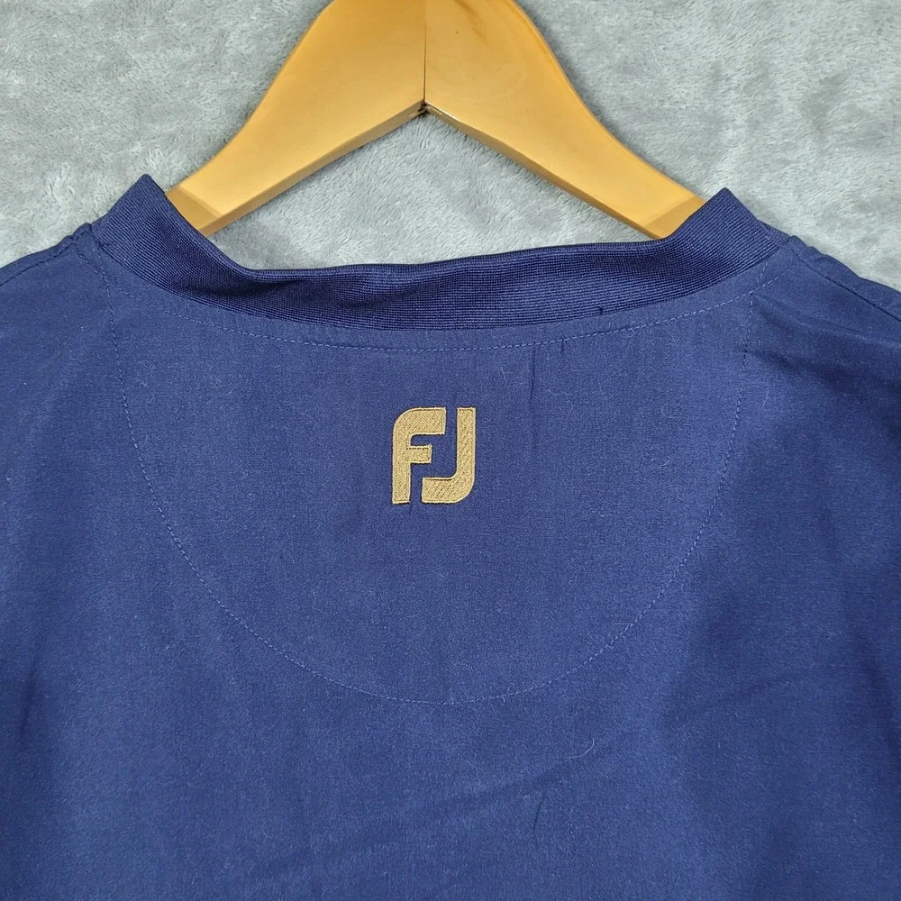 Footjoy Mens XL Jacket Pullover Windbreaker Navy Blue Short Sleeve Golf
